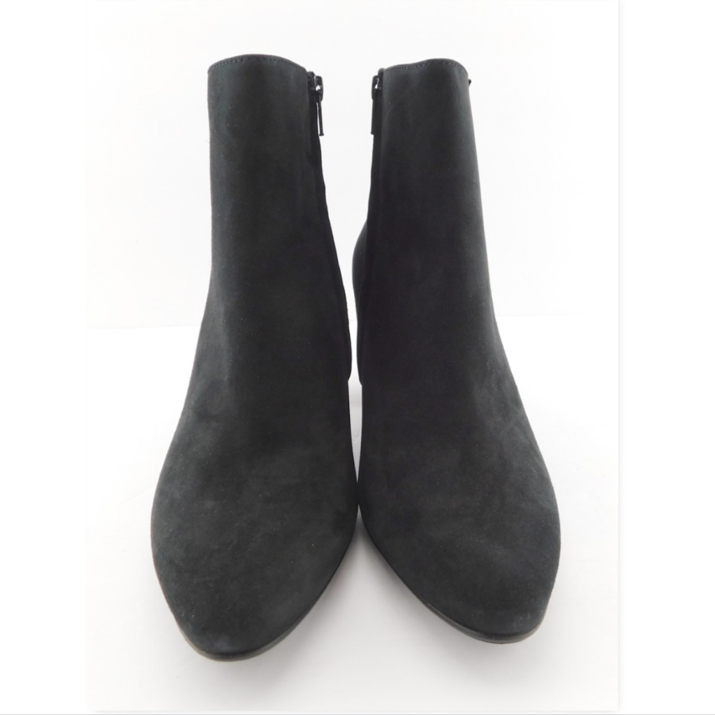 New Paul Green Black Suede Leather Block Heel Ankle Boots Uk6.5 / Us9
